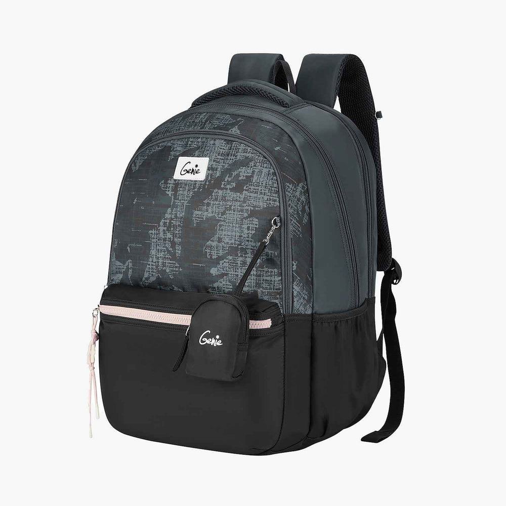 Genie Nora 40L Laptop Backpack With Raincover - Black