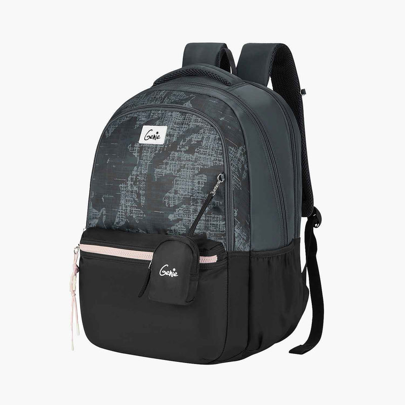 Genie Nora 40L Laptop Backpack With Raincover - Black