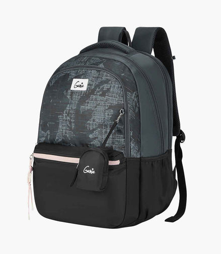 Genie Nora 40L Laptop Backpack With Raincover - Black