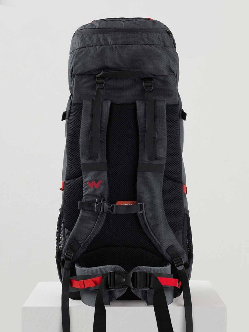 Wildcraft Rock & Ice 50 L rucksack in Black - top lid
