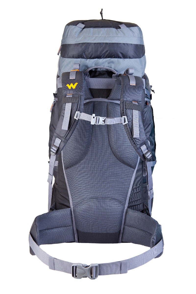 Wildcraft Trailblazer 60 L trekking rucksack in Black - top compartment detail