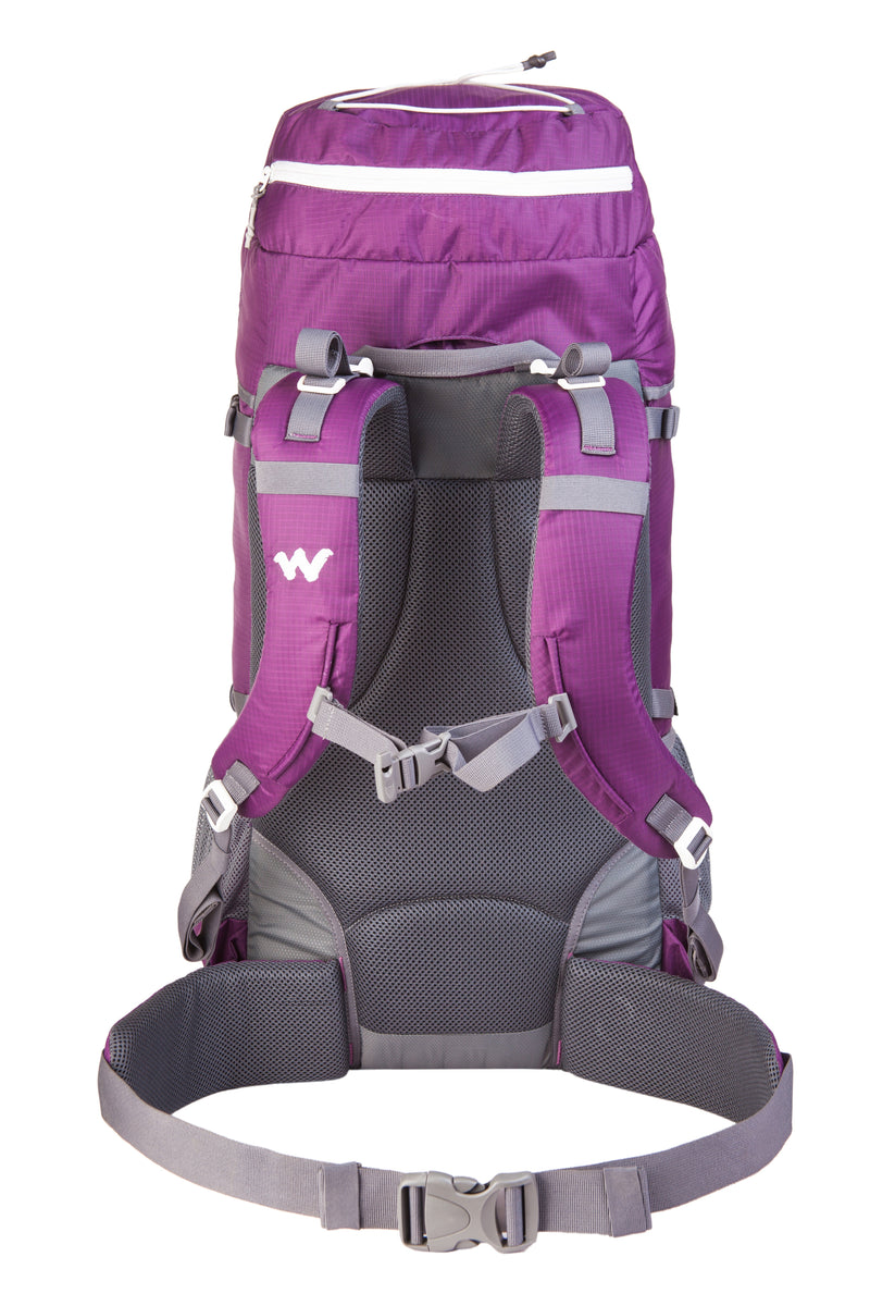 Wildcraft Rock & Ice 40 L rucksack in Purple - lid detail