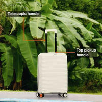 IT Luggage Vienna Hard Trolley — Cream White (20″ Cabin)