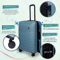 IT Luggage Legion Expandable Hard Trolley — Smoke Blue (24″ Medium)