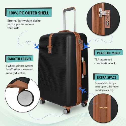 IT Luggage Shoreside Expandable Hard Trolley — Brown (28″ Large)