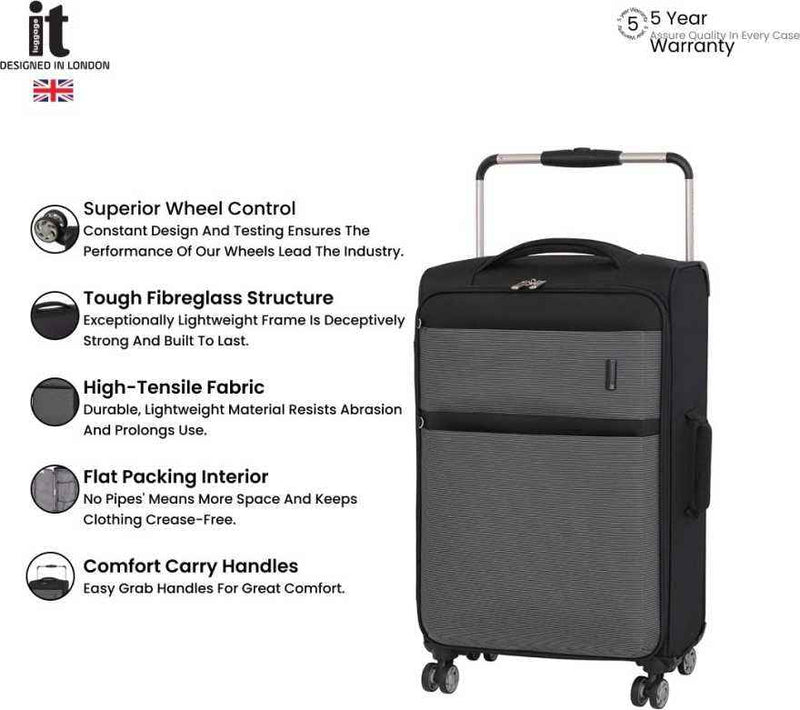 IT Luggage Debonair "World's Lightest" Softside Trolley — Black