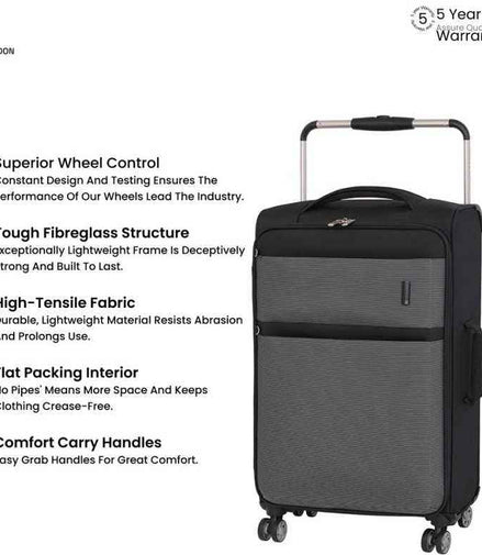 IT Luggage Debonair "World's Lightest" Softside Trolley — Black