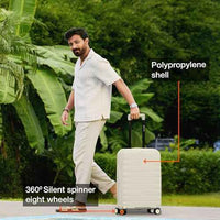 IT Luggage Vienna Hard Trolley — Cream White (20″ Cabin)