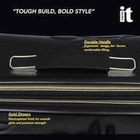 IT Luggage Skulls II Expandable Hard Trolley — Black with Gold 24