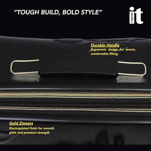 IT Luggage Skulls II Expandable Hard Trolley — Black with Gold 24