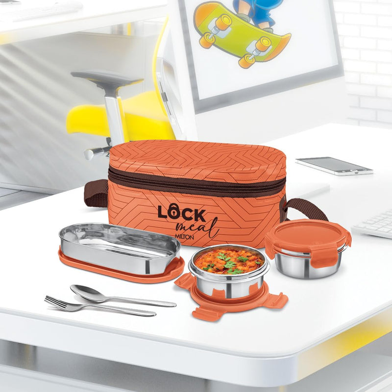 Milton Lock Meal Insulated Tiffin — angle view
