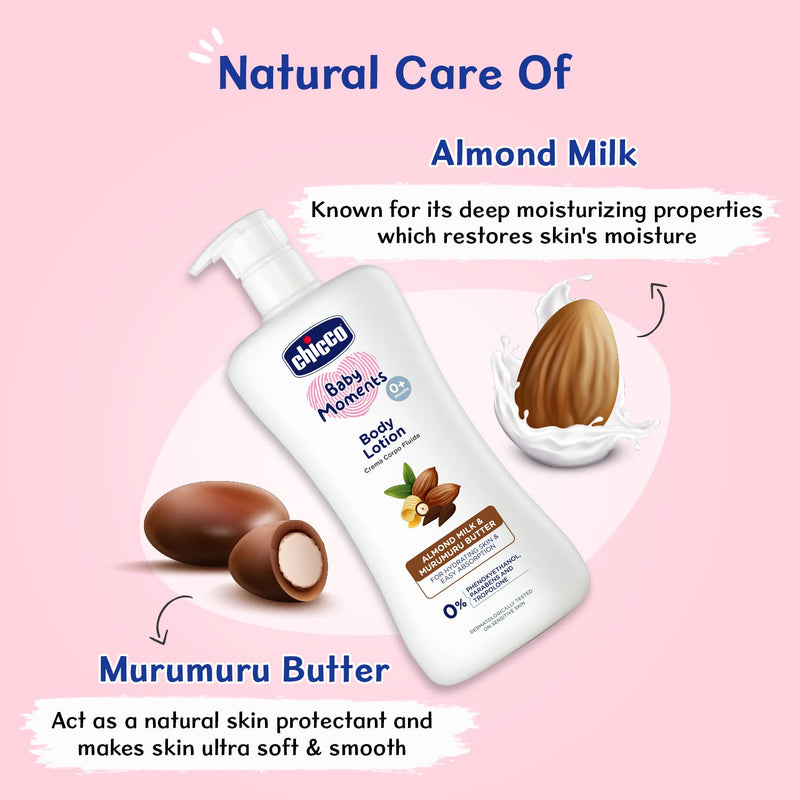 Chicco Baby Moments Body Lotion for Babies | Almond Milk & Murumuru Butter, 100ml | Quick Absorb Formula with Natural Ingredients for Ultra Soft Skin - image 5 of 27 - COSMETIC
