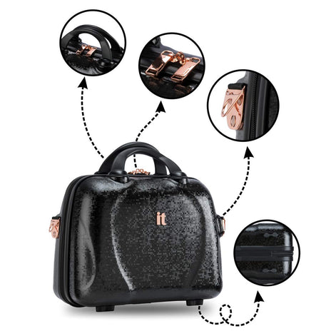 IT Luggage Sparkle Black Vanity Case