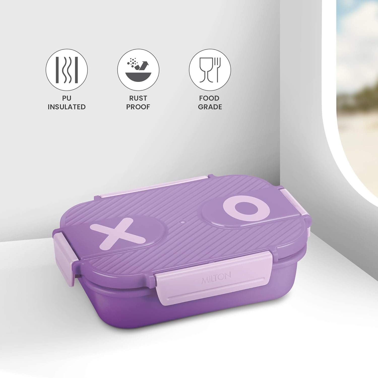 MILTON Wondermeal PU Insulated 680 ml I Leak Proof with Side Lock I Tiffin Box for School