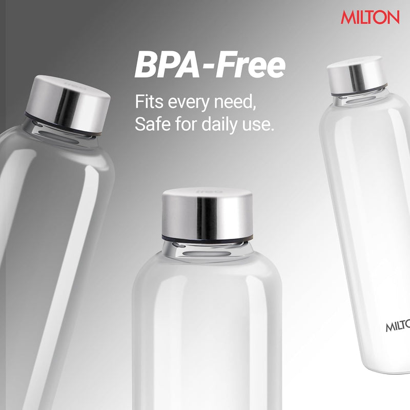 Milton Costa Plastic Water Bottle 1000ml Transparent — angle view