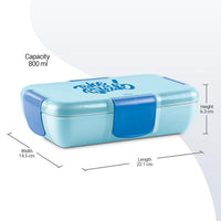 Milton Snap Lock Tiffin 800ml Blue — angle view