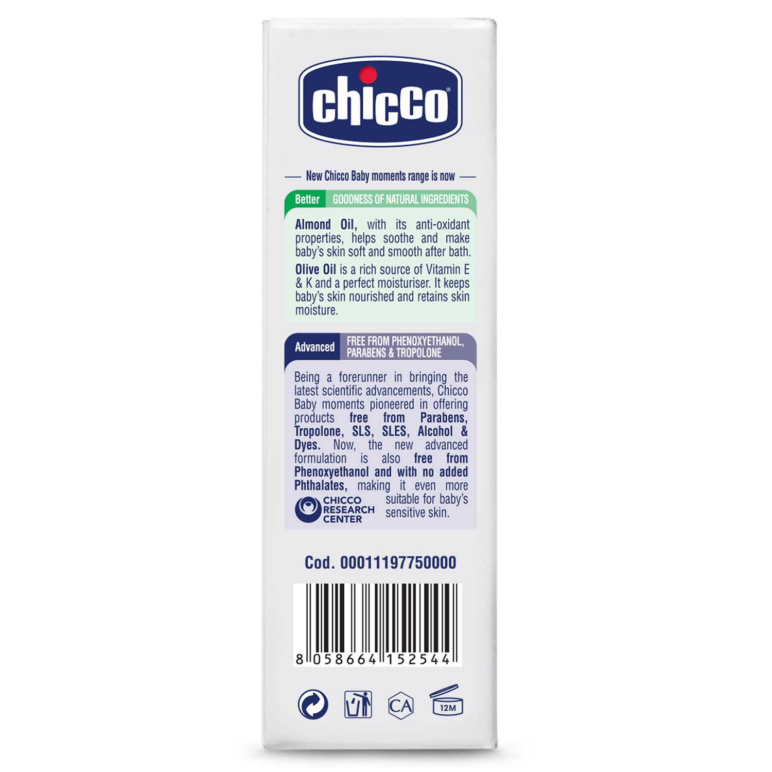 Chicco Baby Moments Bathing Soap for Babies with Almond & Olive Oil