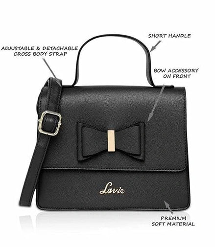 Lavie Bow Small Satchel Handbag — Off White