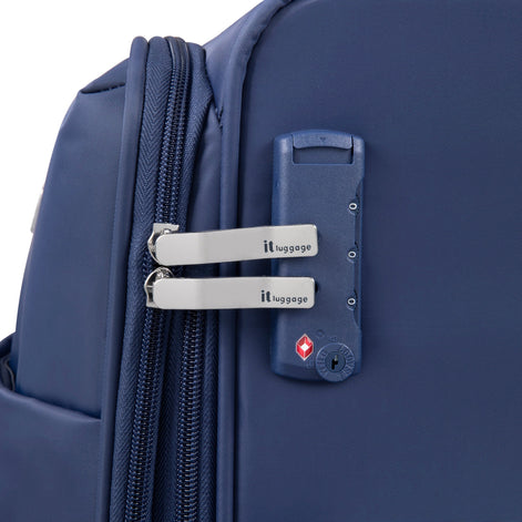 IT Luggage Night Blue Lustrous Luxe Cabin