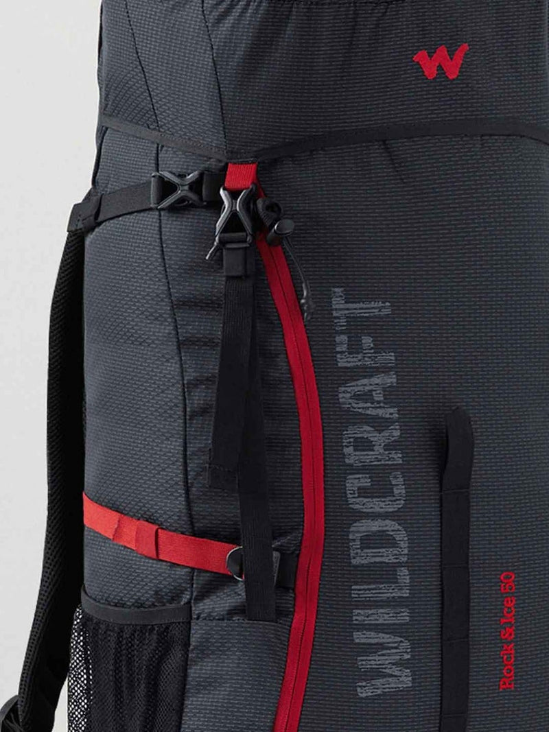 Wildcraft Rock & Ice 50 L rucksack in Black - waist padding