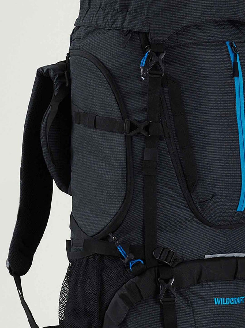 Wildcraft Gangotri 65 L rucksack in Black - waist padding