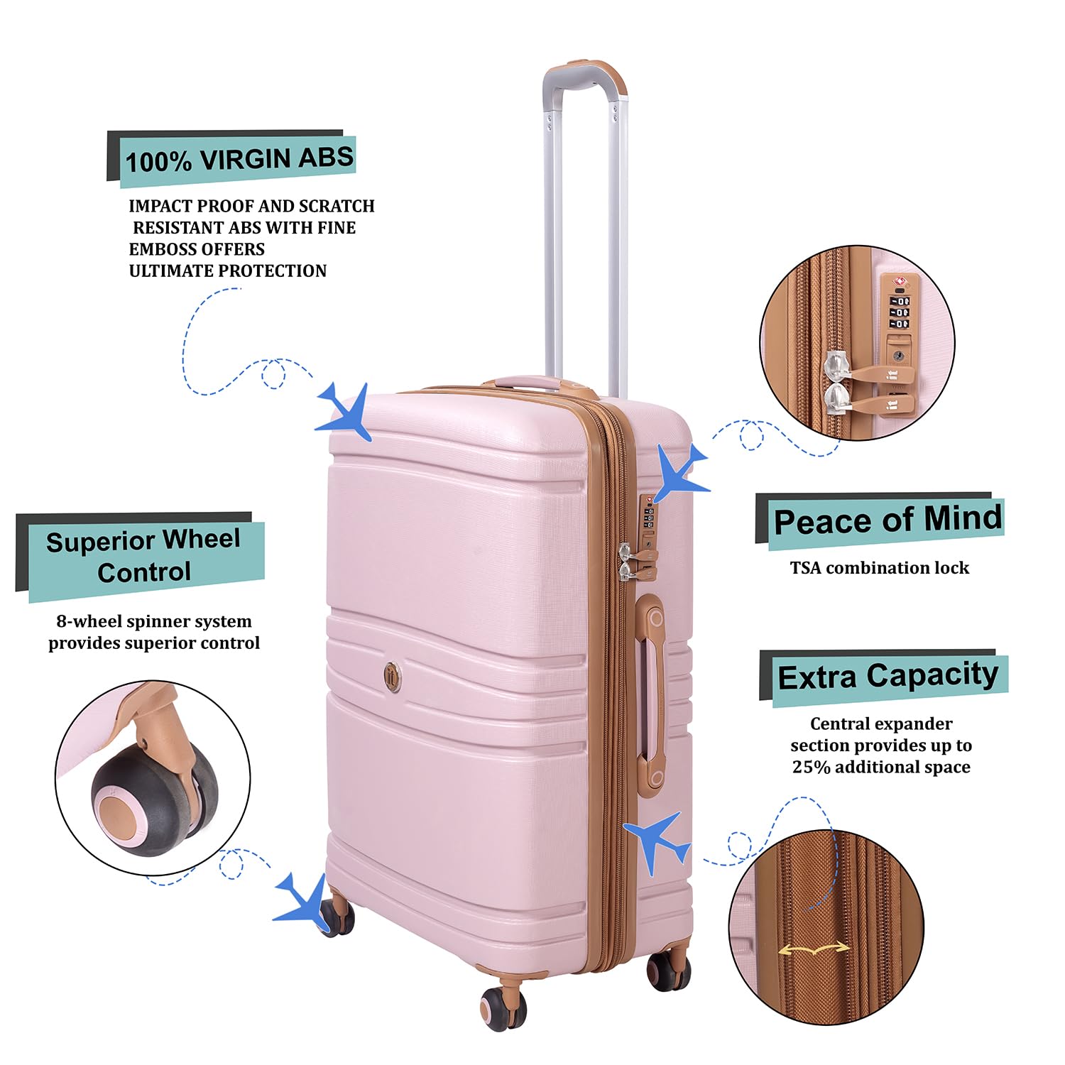 IT Luggage Quintessential Mauve Trolley Bag