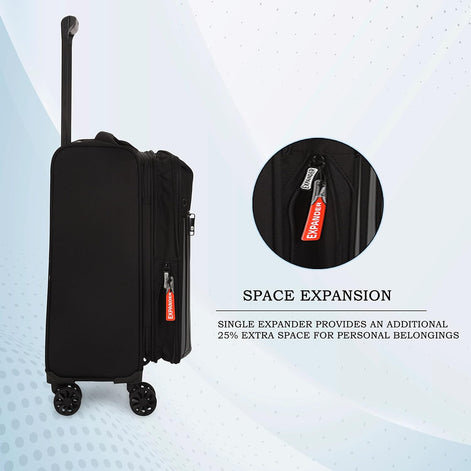 IT Luggage The Lite Black Trolley Bag