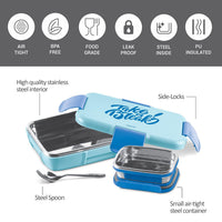 Milton Snap Lock Tiffin 800ml Blue — back view