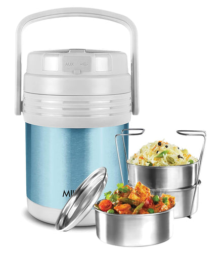 Milton Woofer Thermosteel Tiffin with Bluetooth Speaker 900ml