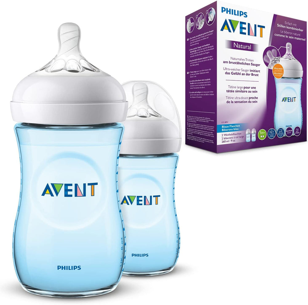 Philips Avent Natural 2.0 9oz Blue Bottle bundle