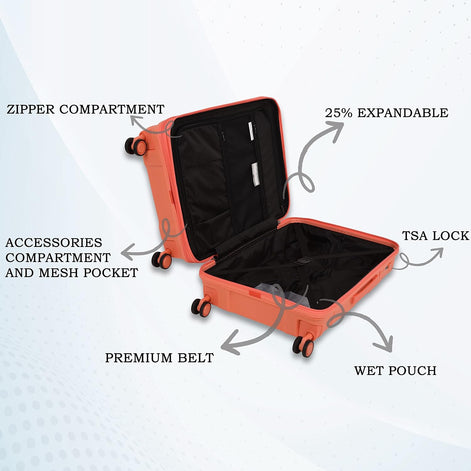 IT Luggage Momentous Fusion Coral Trolley Bag