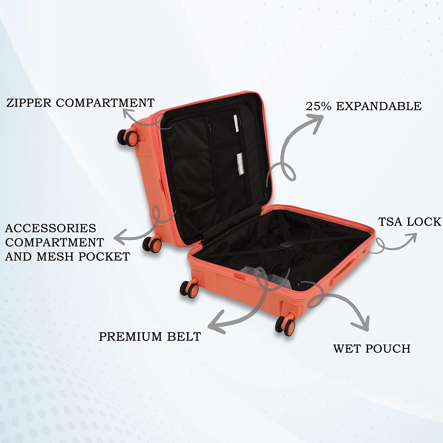 IT Luggage Momentous Fusion Coral Trolley Bag