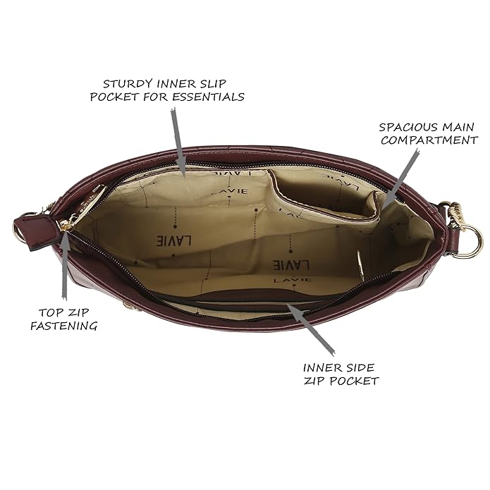 LAVIE  BLIXEN SM HOBO-LADIES HANDBAG D RED - image 11 of 12 - Handbag