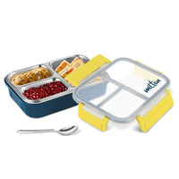 Milton Fun Feast 3-Compartment Lunch Box Dark Blue — back view