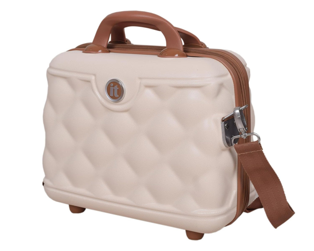 IT Luggage Indulging Cream Trolley — three-quarter angle