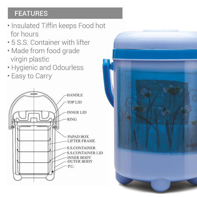 Milton Knight 5 Lunch Box 3750ml — angle view