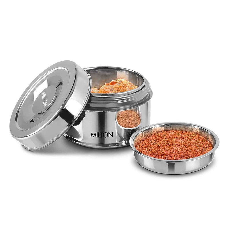 Milton Steel Snack Stainless Steel Tiffin 700ml Silver