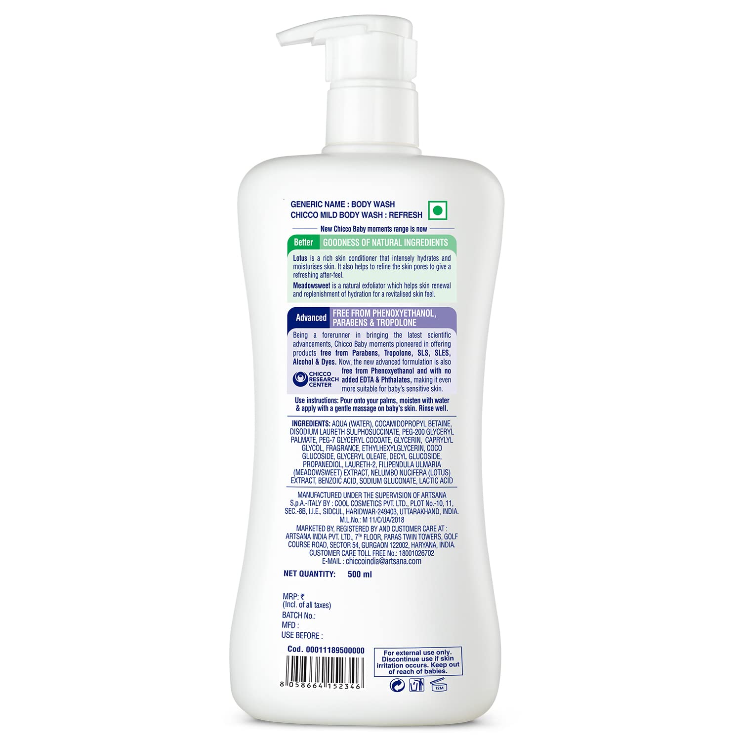 Chicco Baby Moments Mild Body Wash With Lotus & Meadowsweet