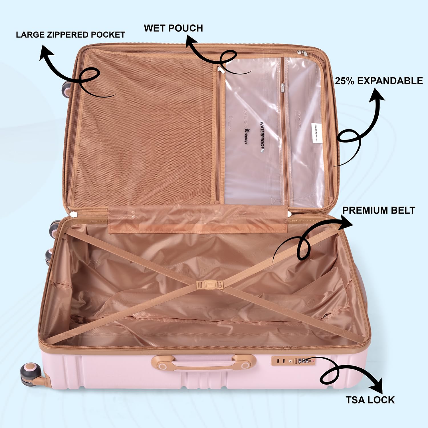 IT Luggage Quintessential Mauve Trolley Bag