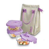 Milton Lumino Fresh Square Tiffin 3 Pc 320ml Peach