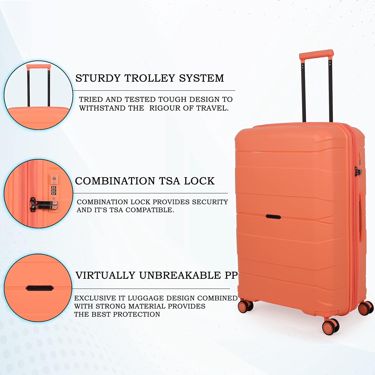 IT Luggage Momentous Fusion Coral Trolley Bag