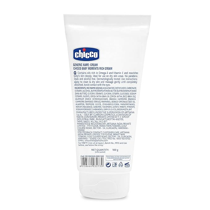 Chicco Baby Moments Rich Cream – Deep Nourishment for Dry Skin