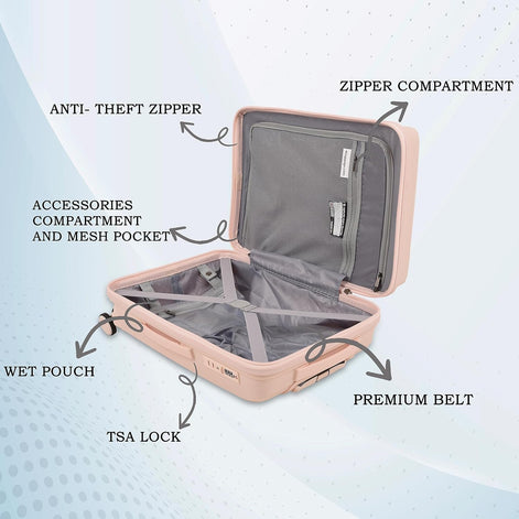 IT Luggage Spontaneous Soft Pink Trolley Bag