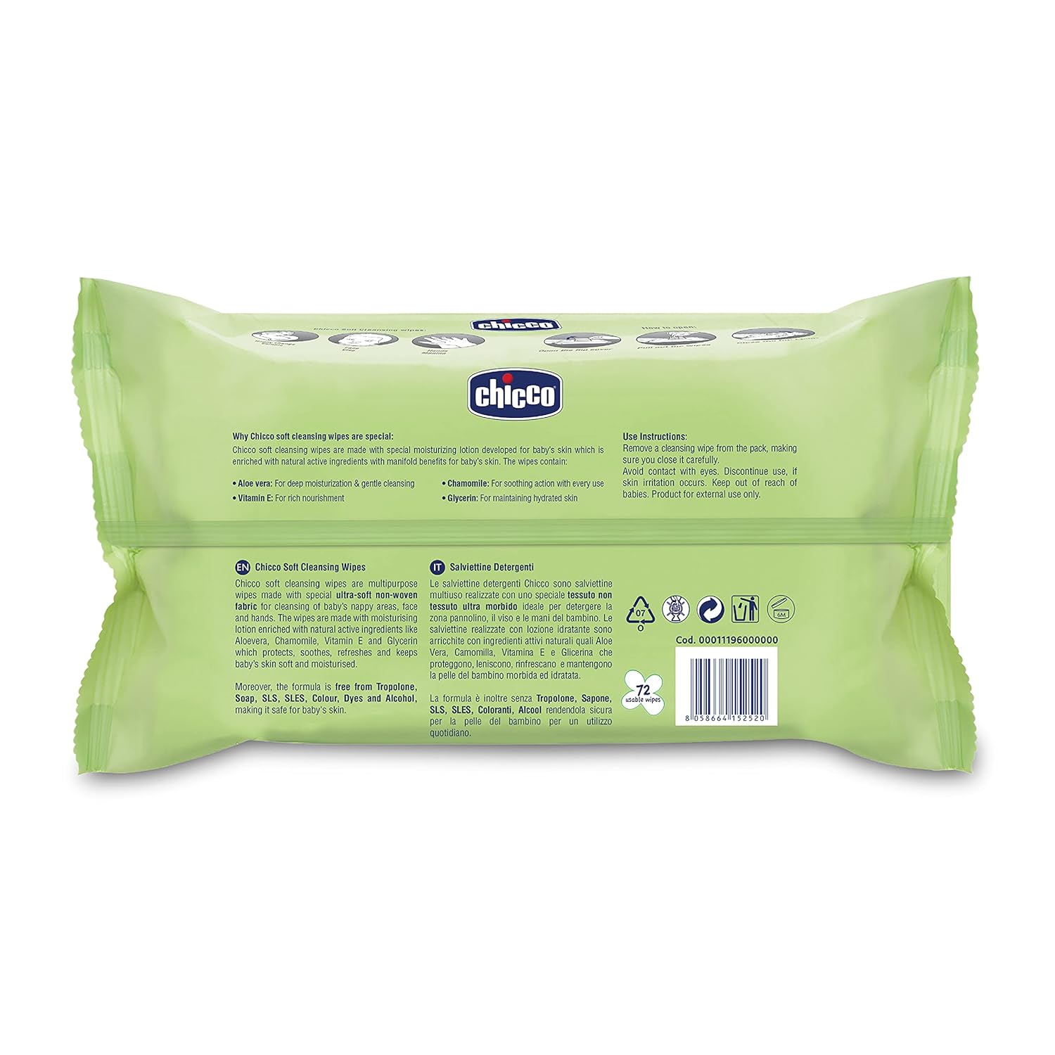 Chicco Baby Moments Cleansing Wipes – Gentle & Nourishing Care for Baby’s Skin