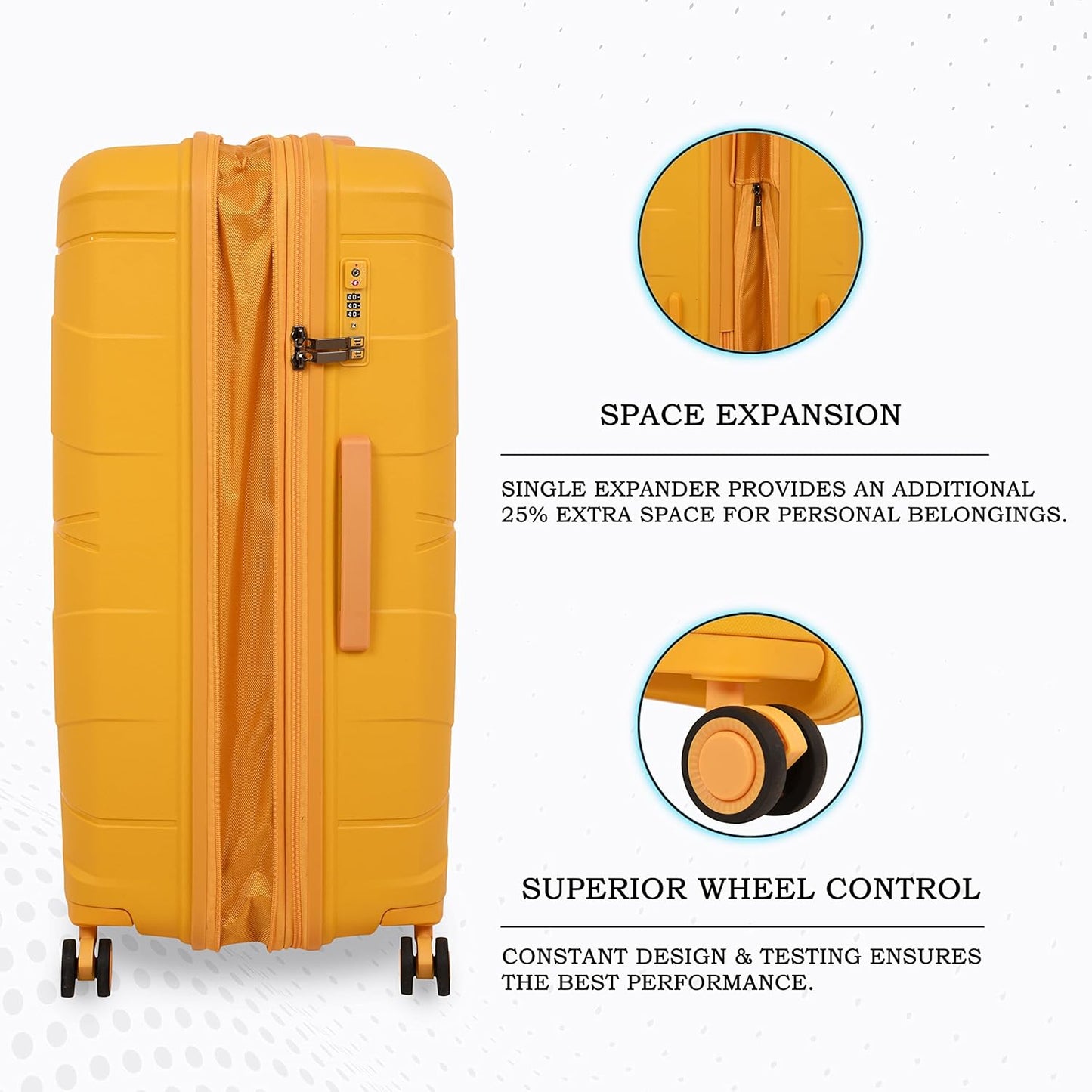 IT Luggage Momentous Mango Yellow Trolley Bag