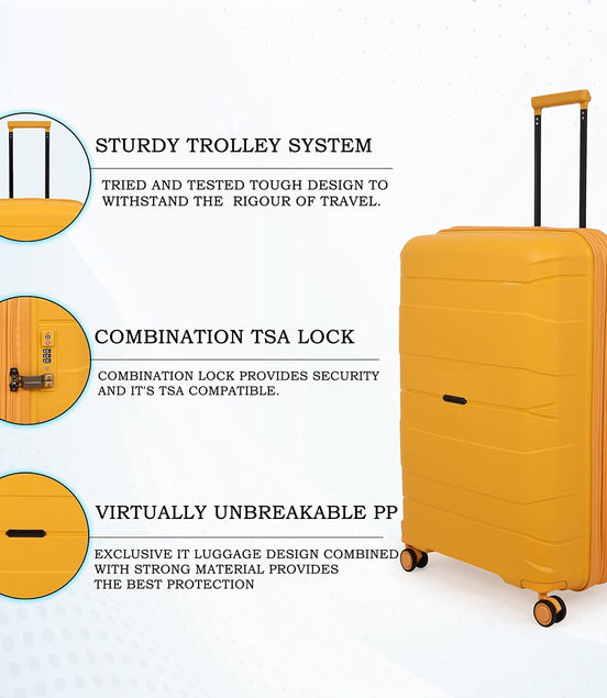 IT Luggage Momentous Mango Yellow Trolley Bag