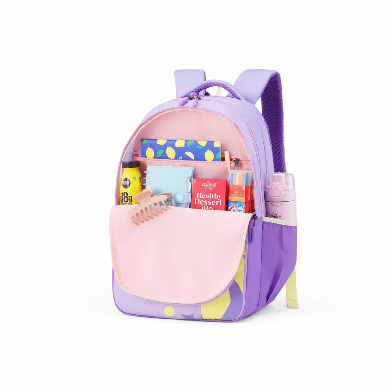 American Tourister Lit School Backpack Purple Print