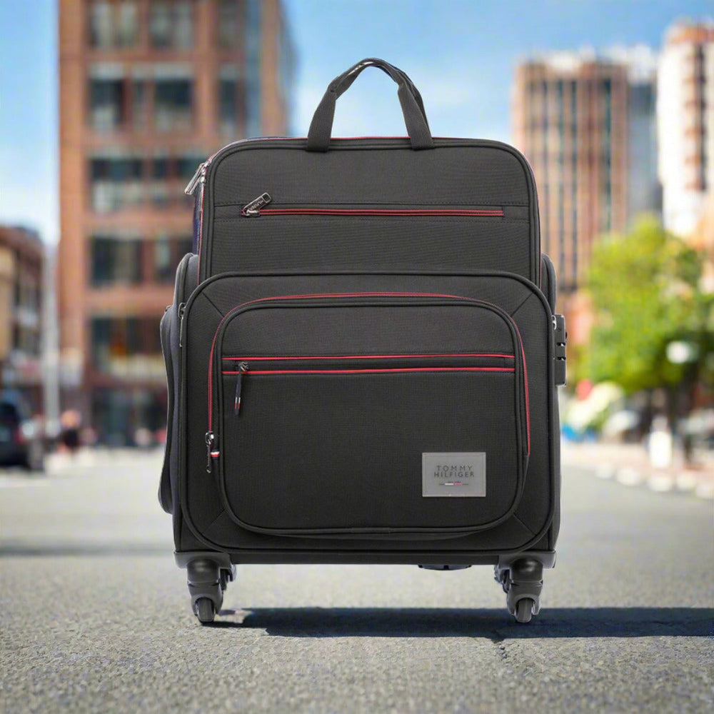 Tommy Hilfiger Taylor overnighter cabin trolley bag in Black