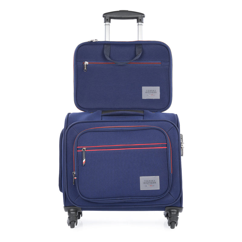 Tommy Hilfiger Taylor overnighter cabin trolley bag in Navy — view 6