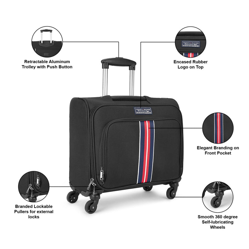 Tommy Hilfiger Nashville overnighter cabin trolley bag in Black — view 5